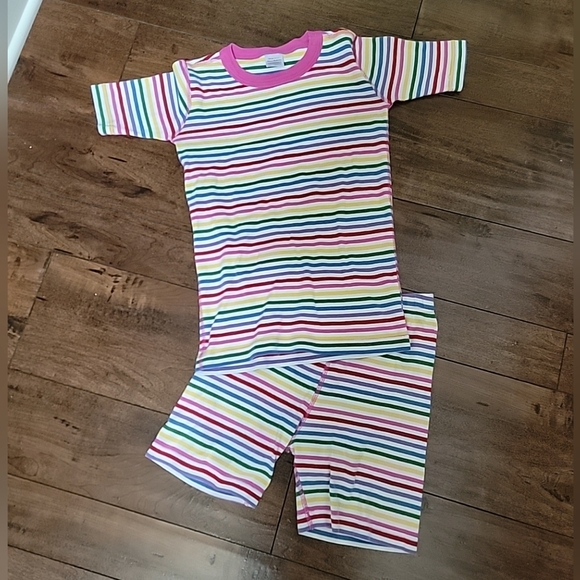 Hanna Anderssen Girls Stripe Short Pajama Set Size 12 100% Cotton - Picture 1 of 4